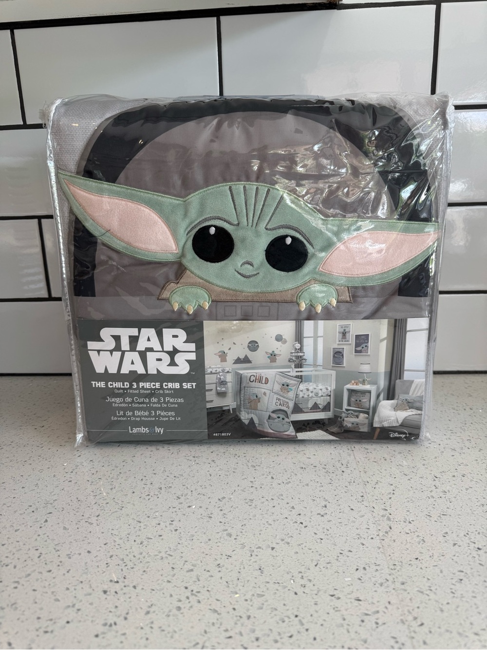 NWT Star Wars The Child Baby Yoda 3-Piece Crib Bedding Set Lambs & Ivy